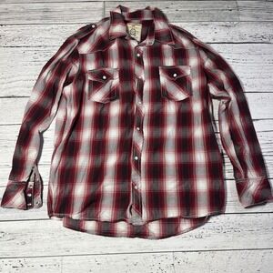 Supply Company USA Men's XL Plaid Western Shirt‎ Pearl Snap Front Pockets